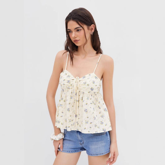 Summer Fresh Floral Width Sweet Sling Tops