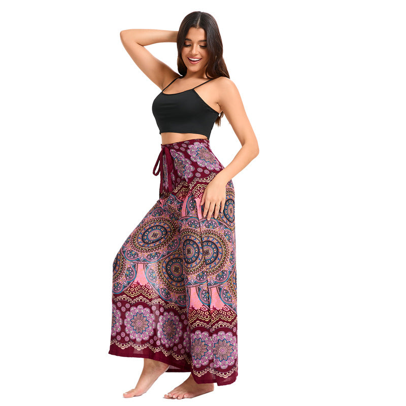 Bohemian Loose Rayon Culottes Thai Style Casual Pants