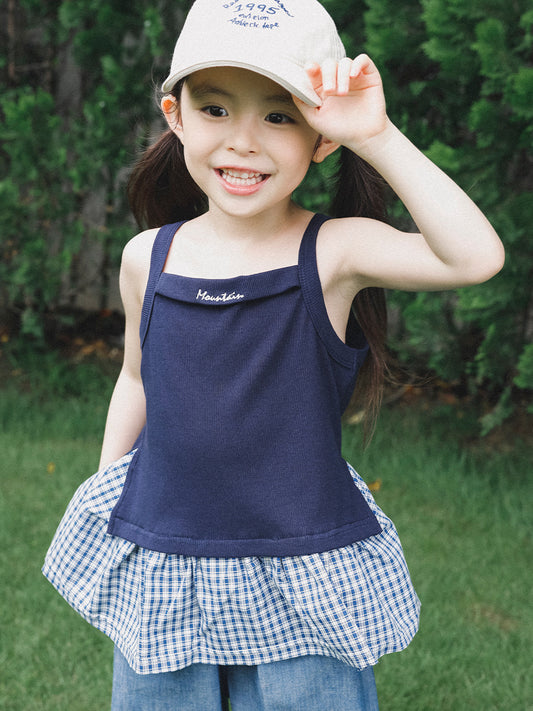 Children's Two-piece Skirts Summer Cool Breathable Strap Top Children's T-shirt