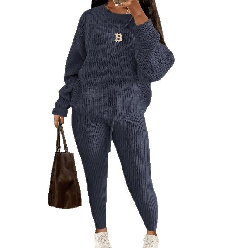 Durable Women's Knitting Trousers Woolen Yarn Fashion Casual Suit