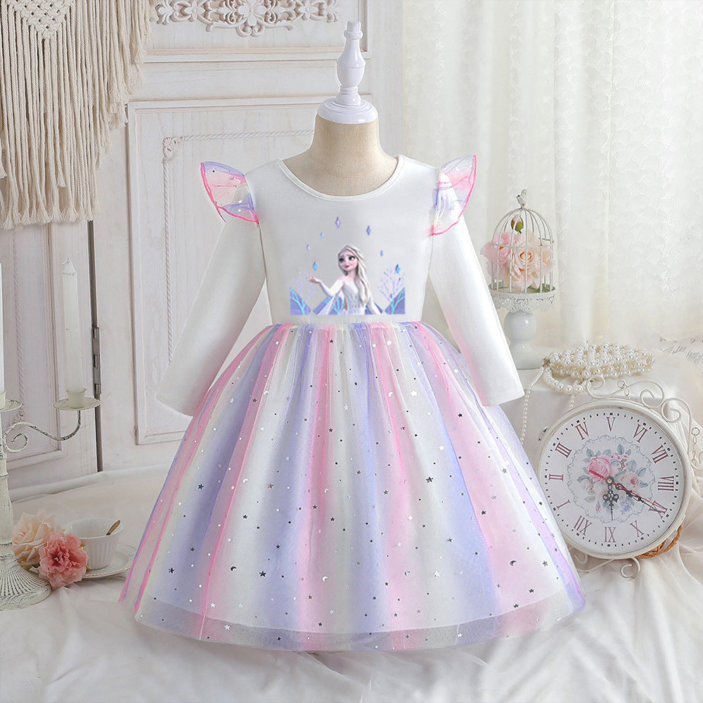 Children's Long Sleeve Clothing Princess Skirt Frozen Children's Dress