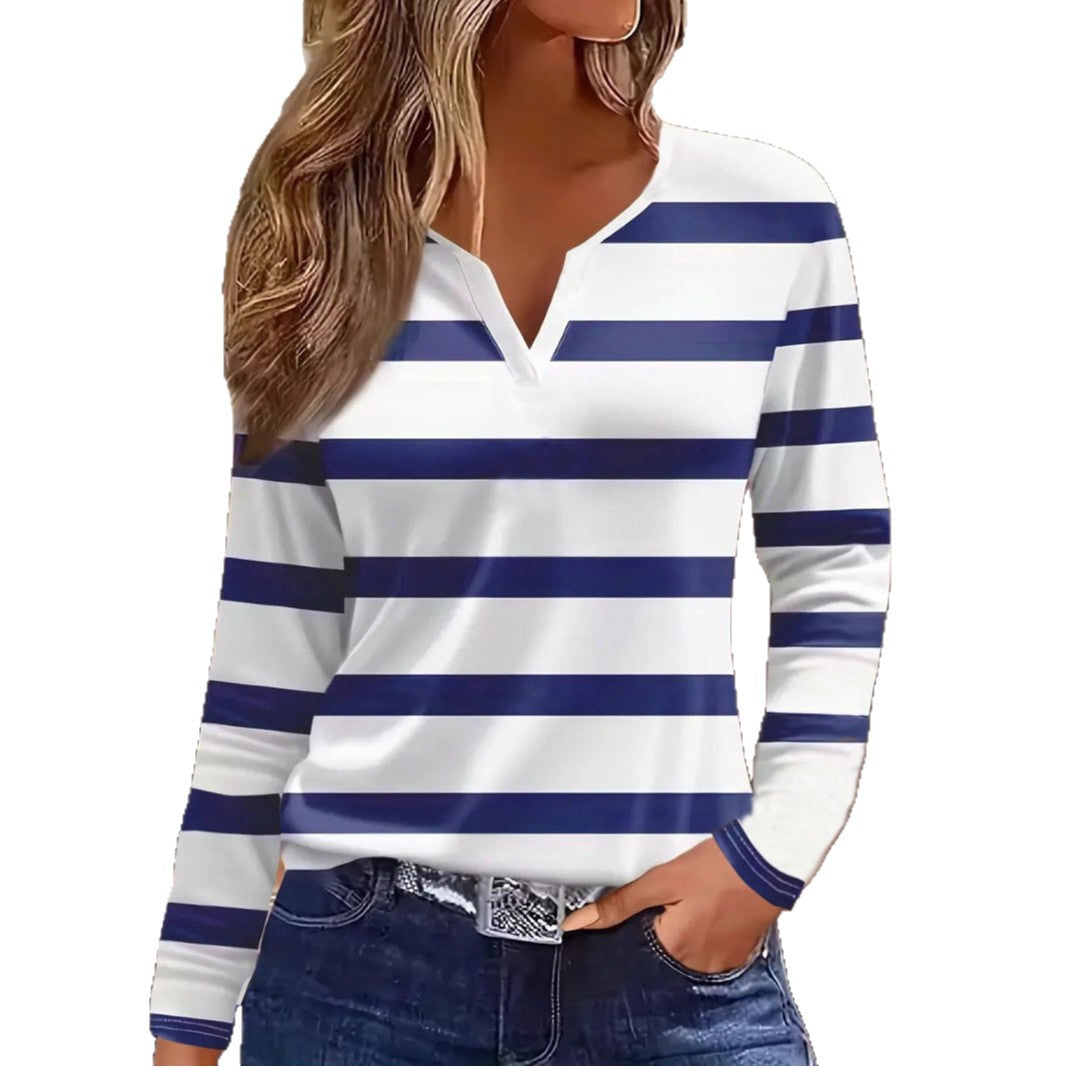 Classic Elegant Women's Casual Printed Long-sleeved Women's T-shirt