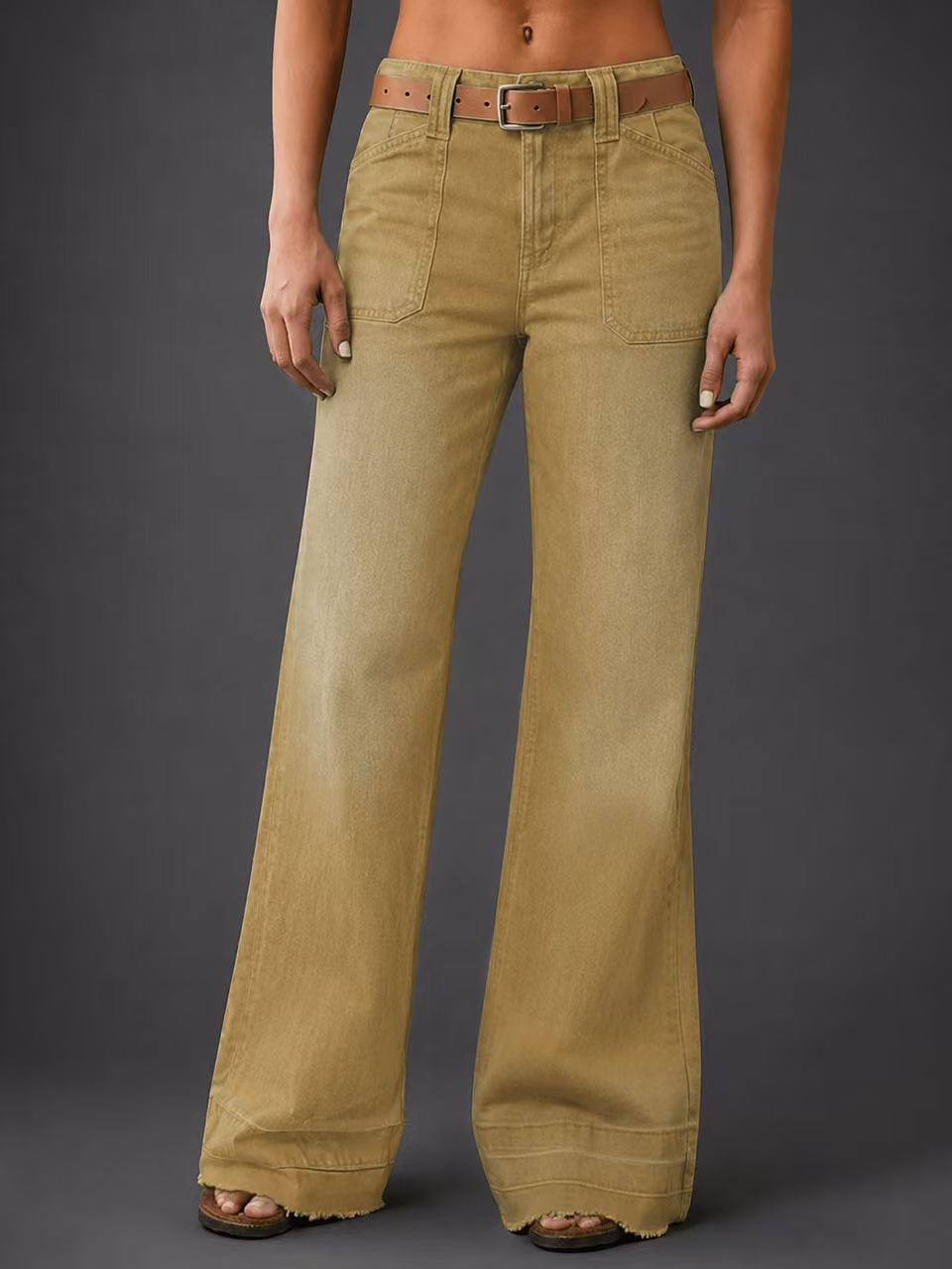 Women's Wide Leg Long High Quality Fashion Casual Four Suitable Comfortable Women's Jeans