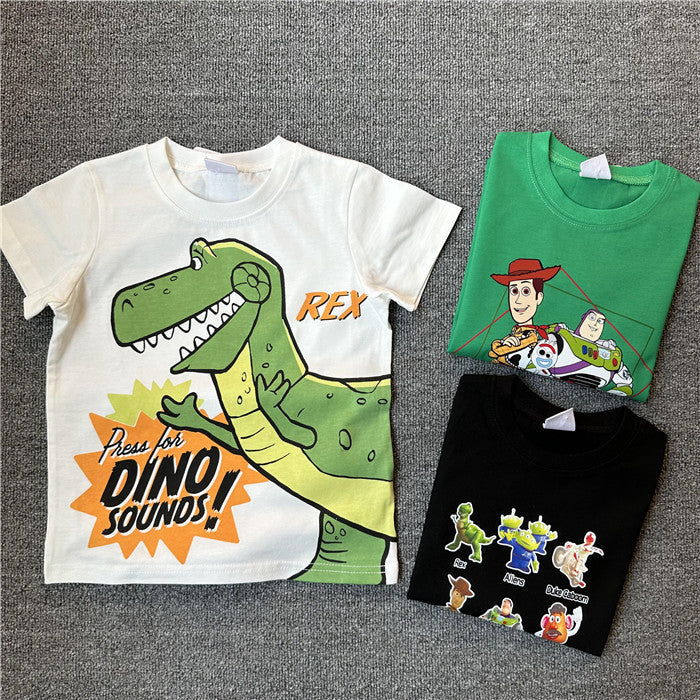 Children's Single Summer Toy Mobilization Series Short-sleeved Children's T-shirt