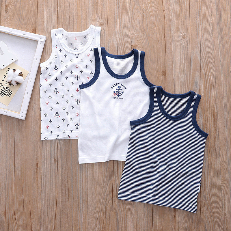 Cotton Cool Feeling Breathable Versatile Summer Home Outing Boy Children's T-shirt
