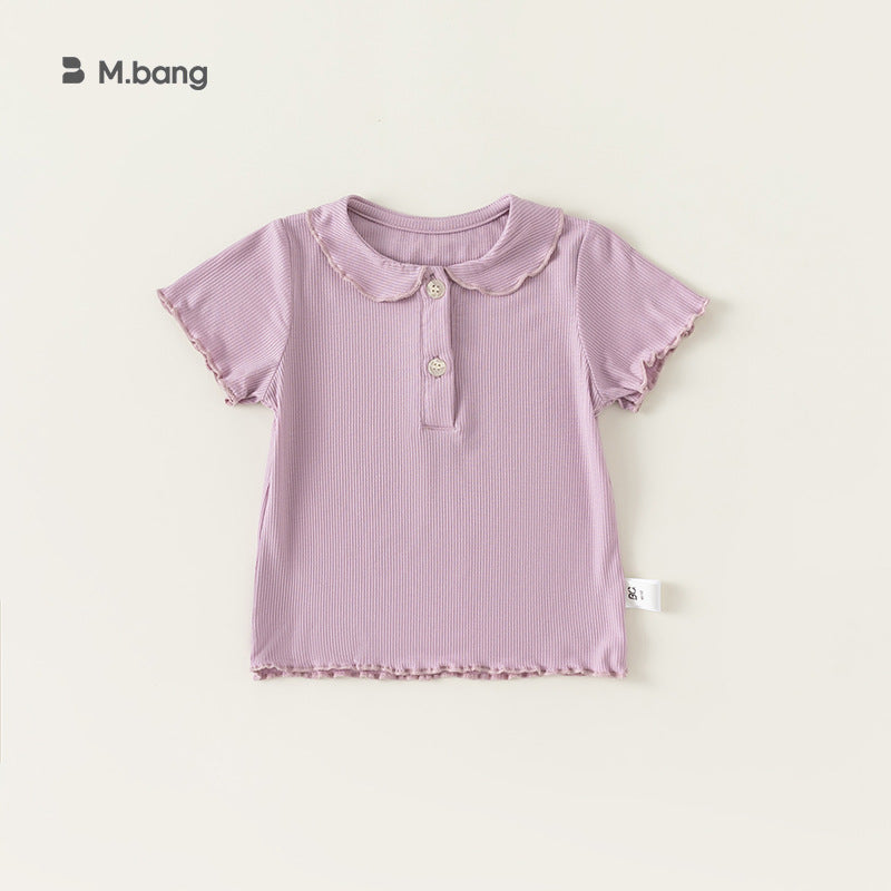 Children's Inner Wear Wooden Ear Top Doll Children's T-shirt