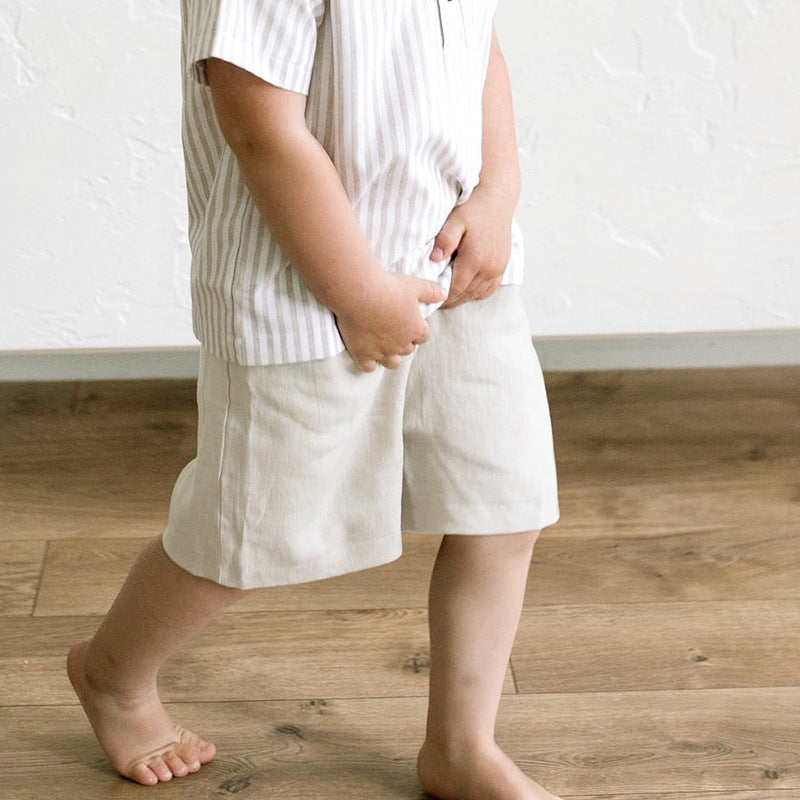 Quality Linen Shorts Summer Comfortable Clothes Elastic Waist Loose Children's Pants
