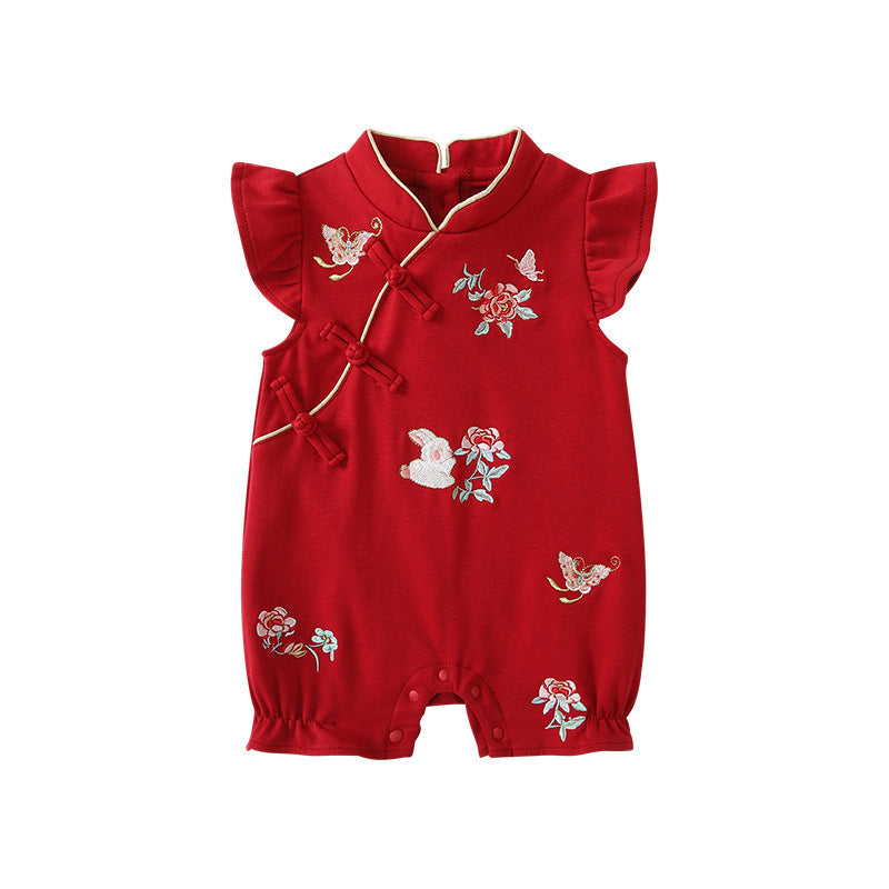 Children's Clothing Jumpsuit Chinese Style Rompers Full Moon Hundred Jumpsuit, Climbing Suit