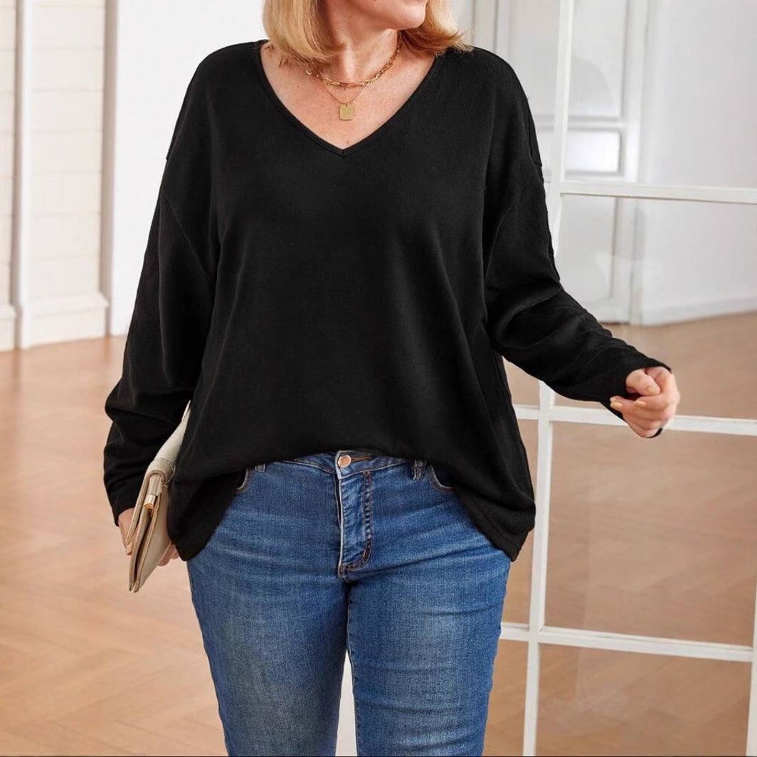 Women's Big T-shirt Color Loose Shoulder Sleeve Tops