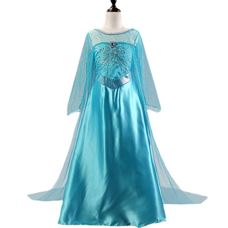 Shirt Frozen Princess Sequined Long Sleeve Children's Dress