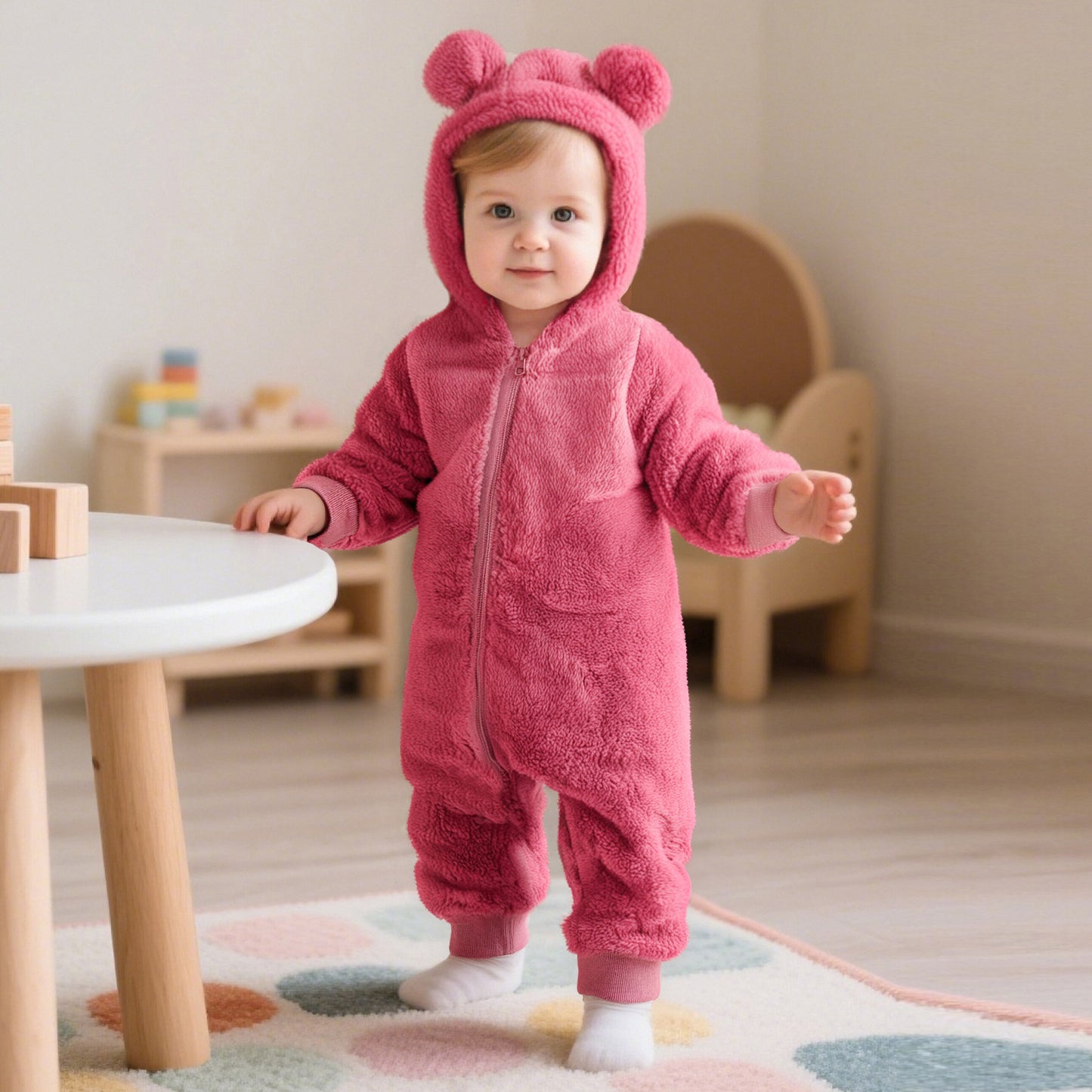 Cute Jumpsuit Boy One-piece Ear Hooded Jumpsuit, Climbing Suit