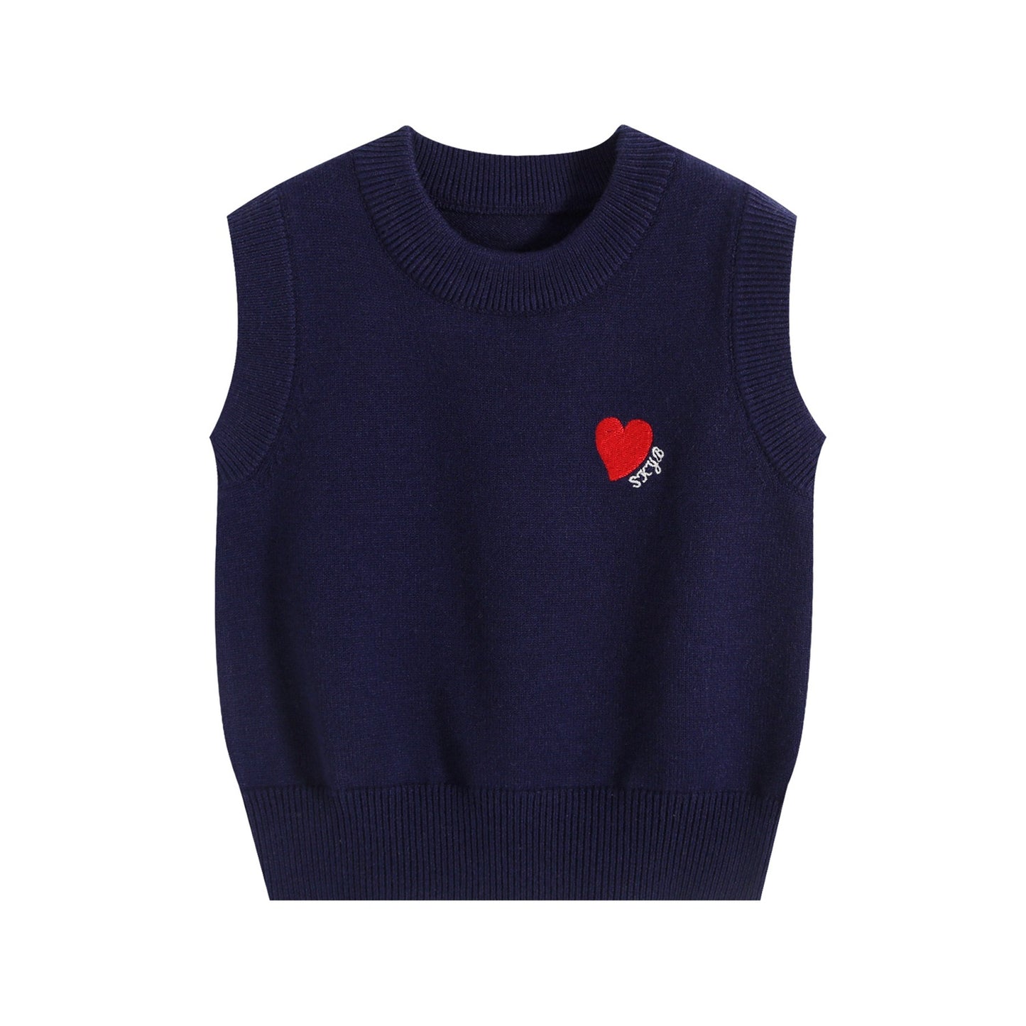Style Knitting Love Contrast Color Coat Short Sleeve Children's Suit