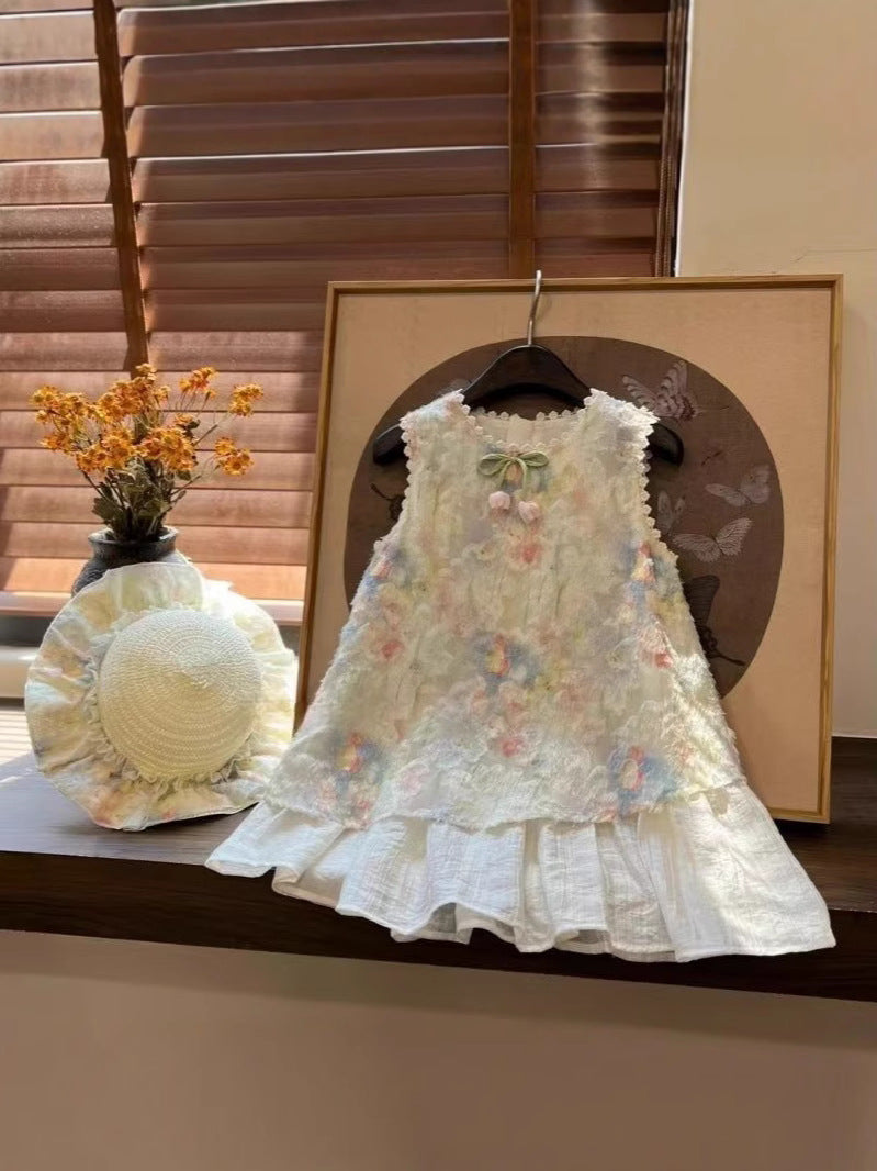 Children's Wear Match Rainbow Printing Summer Sweet Fairy Children's Dress
