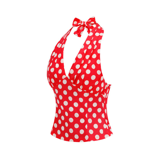Women's Halter Spaghetti Straps Backless Sexy Temperament Sleeveless Hot Outer Small Vest/suspenders/tube Top