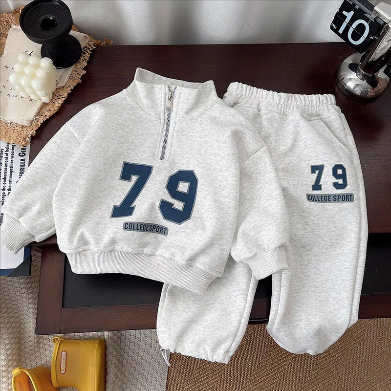 Loose Sweater Casual Sports Pants Boy Versatile Children's Suit