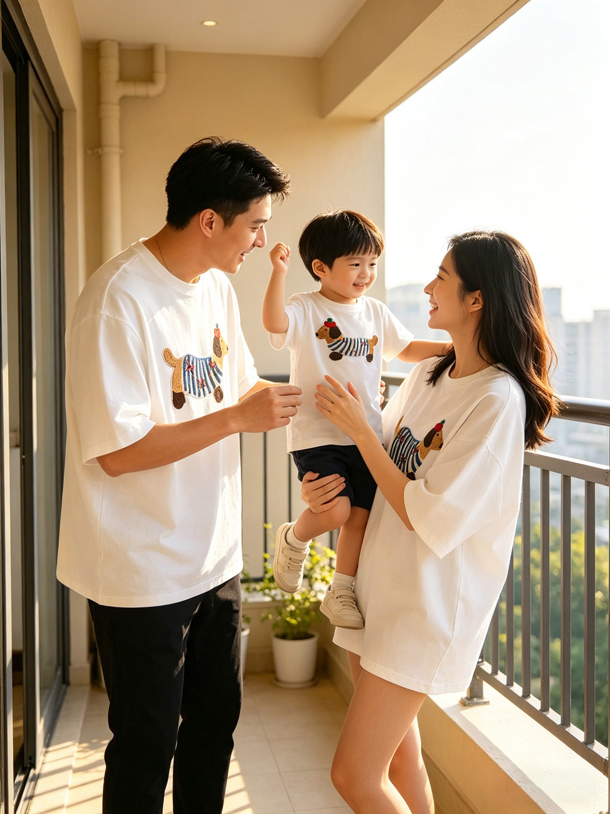 Summer Matching Sausage Dog Cotton Short-sleeved T-shirt For The Whole Parent-child Outfit