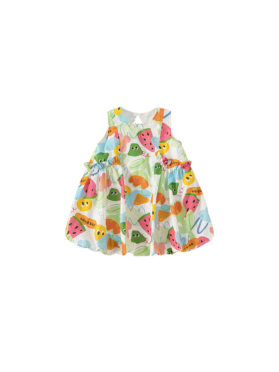 Children's Clothing Sundress Summer Fashionable Cartoon Printed Children's Dress