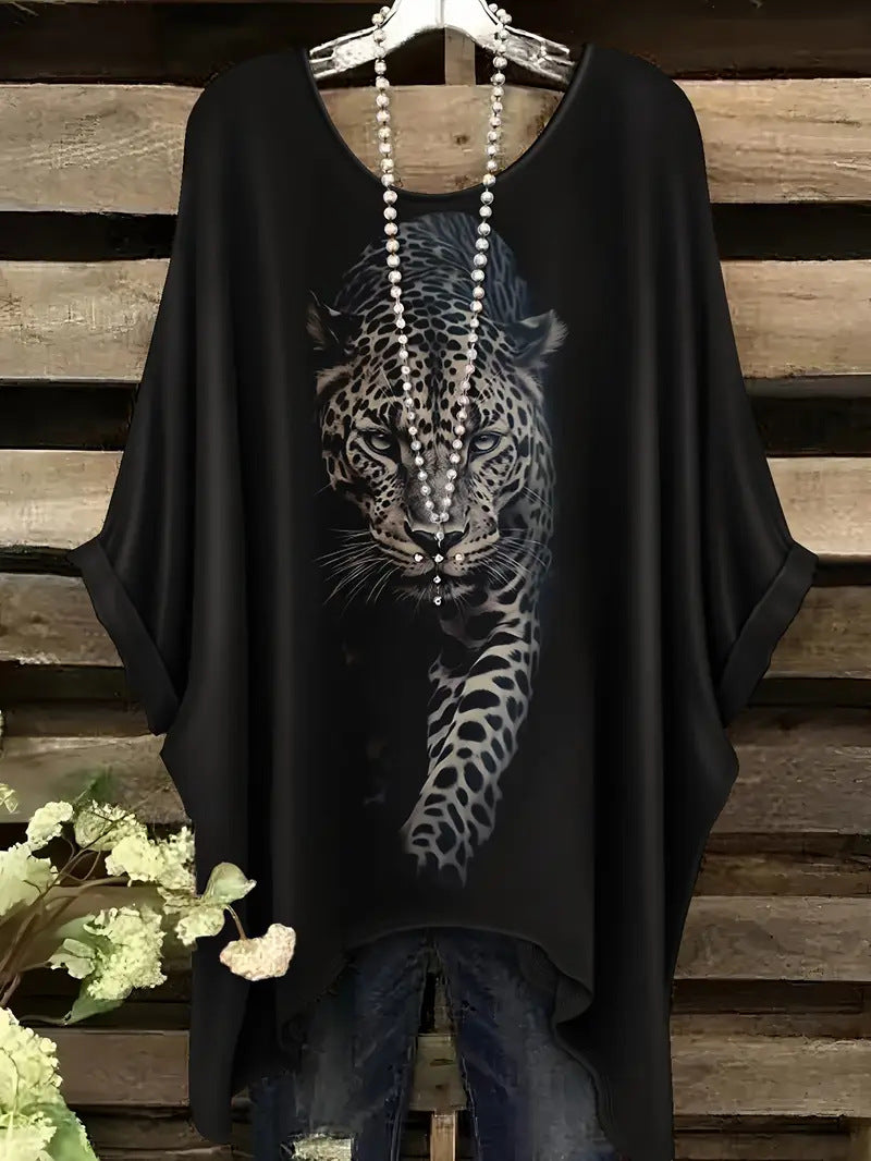 Glamorous Women's Mid-length Printed Comfortable Casual Large Size T-shirt