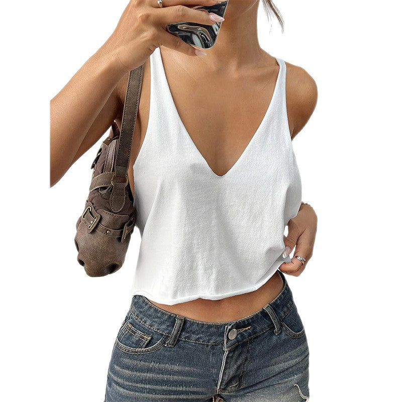 Durable Women's Sleeveless Loose Solid Color Vests