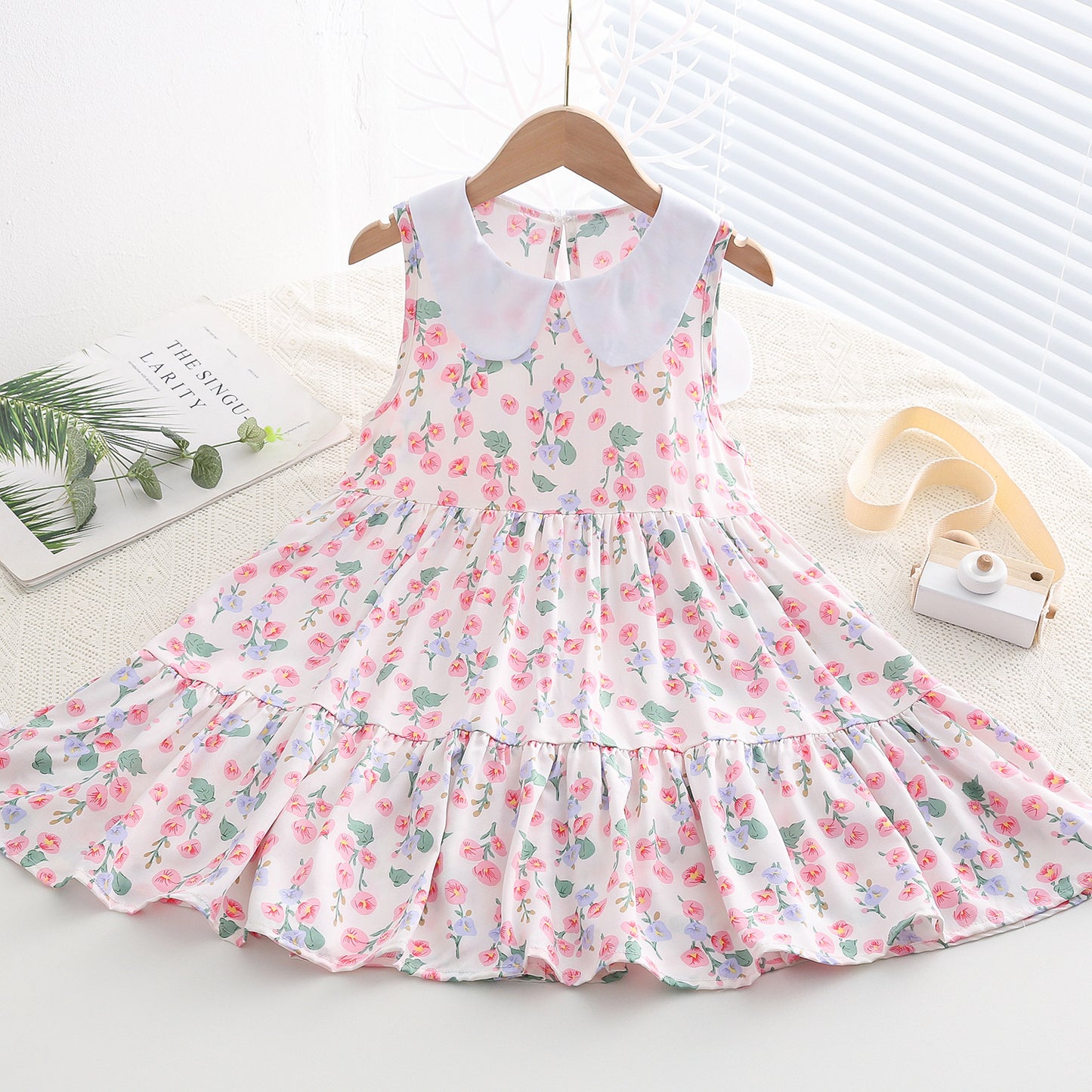 Children's Poplin Summer Artificial Cotton Skirt Medium Children's Dress