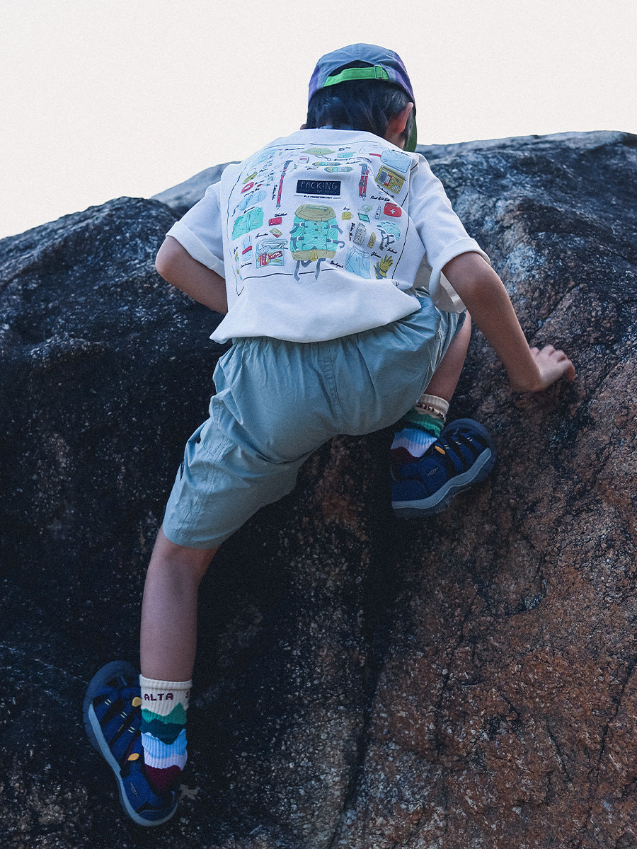 Men's & Children's Short-sleeved Summer Mountain Soft Combed Cotton Middle Children's T-shirt