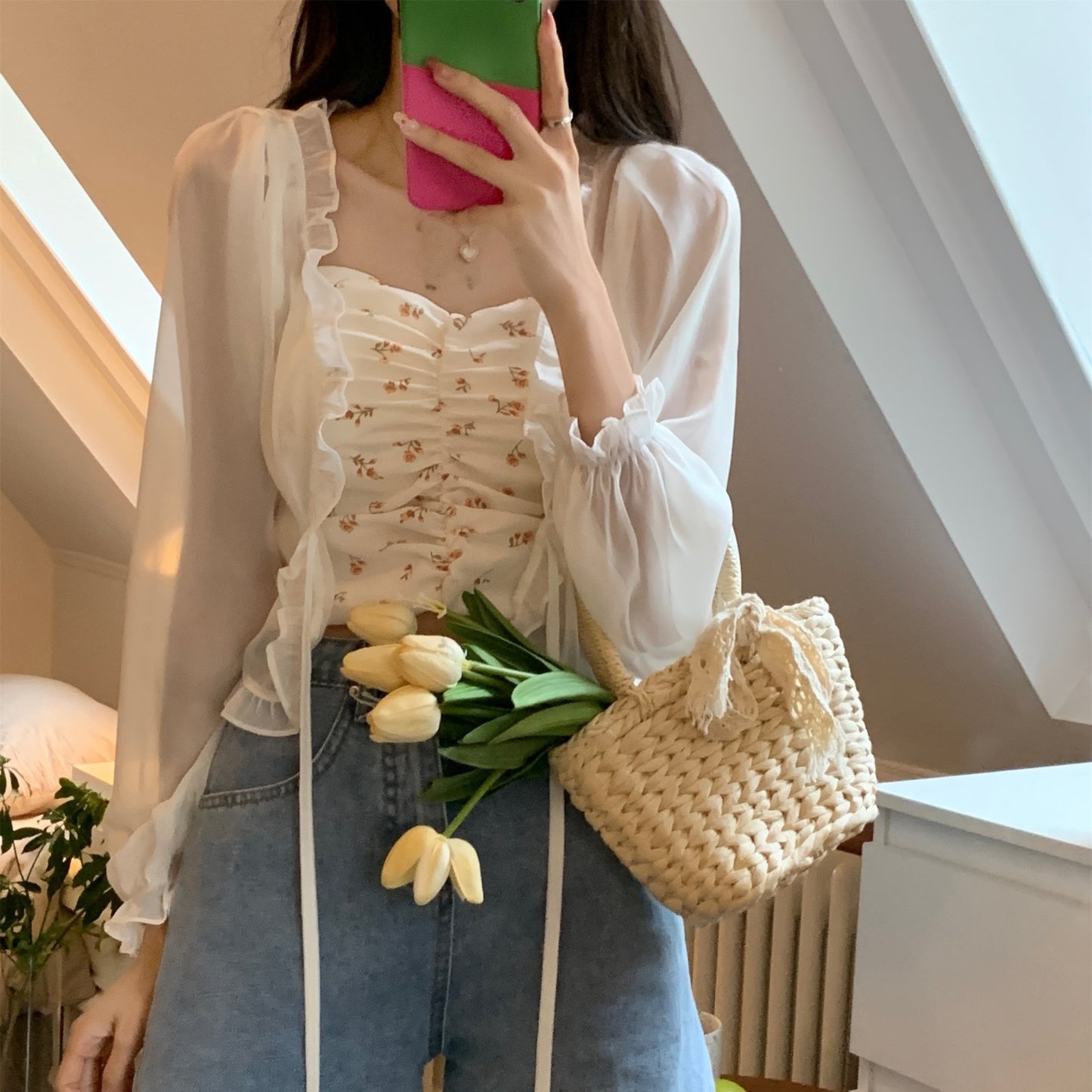 Women's Thin Summer Shawl Outerwear Design Waistcoat Lace Shirt, Chiffon Shirt