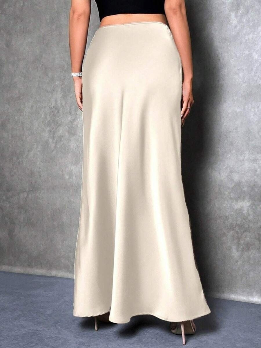 Women's Simple Artificial Silk Summer Dress Hip Skirt