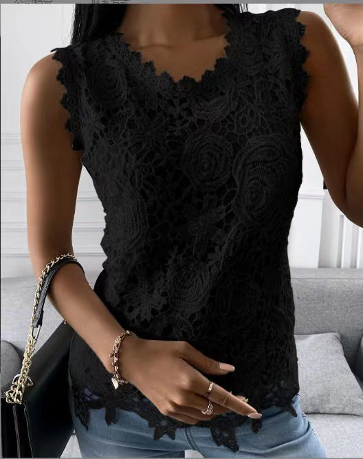 Cool Classy Fashion New Women's Summer Lace Shirt, Chiffon Shirt