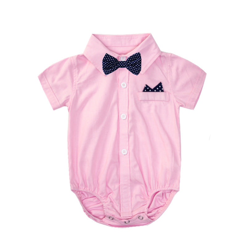 Children's Summer Boy Gentleman Romper Short Sleeve Jumpsuit, Climbing Suit