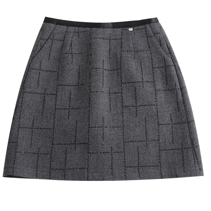 Women's Sequined A- Line Hip High Waist Slimming Temperament Skirts