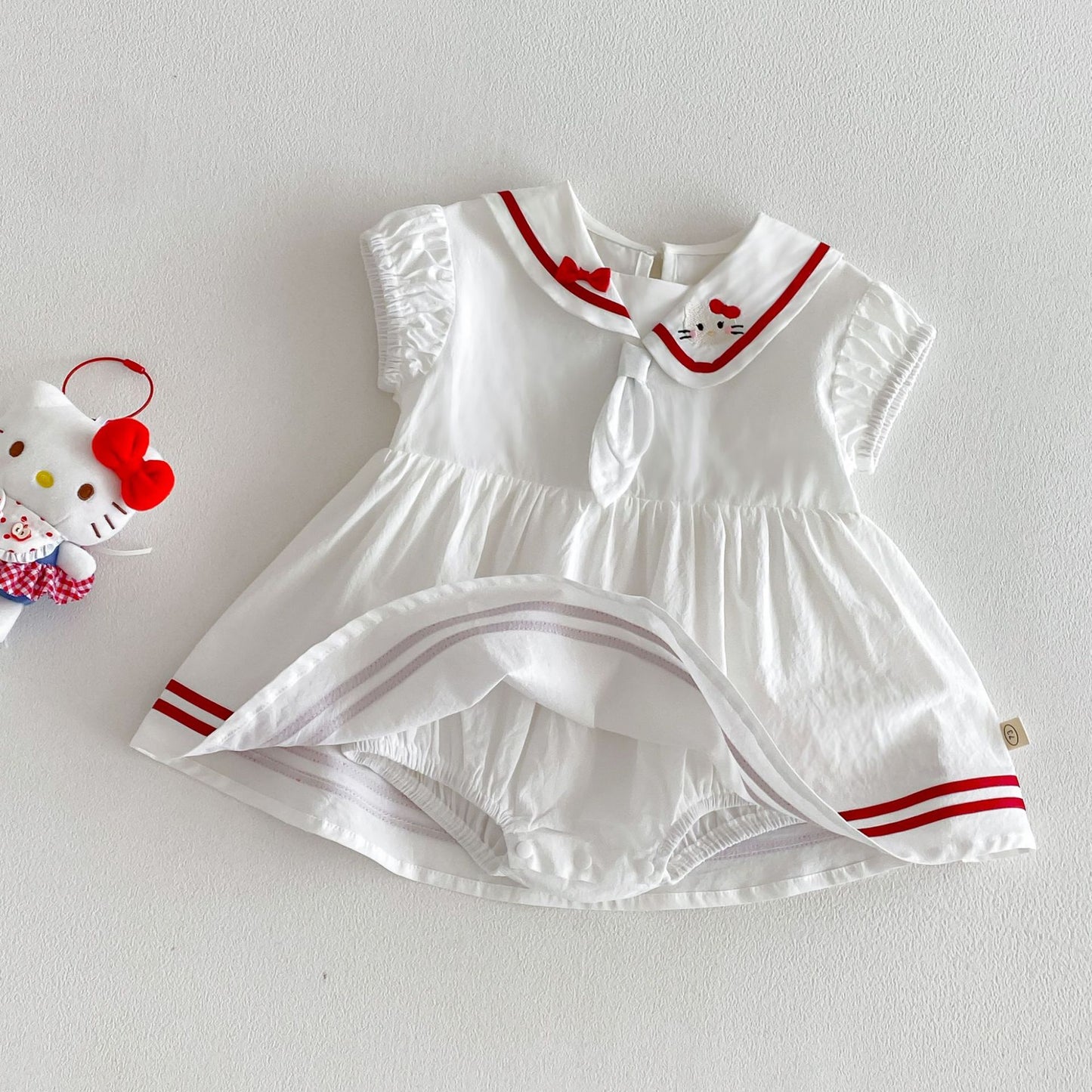 Change College Style Dress Summer Embroidered Bow Jumpsuit, Climbing Suit
