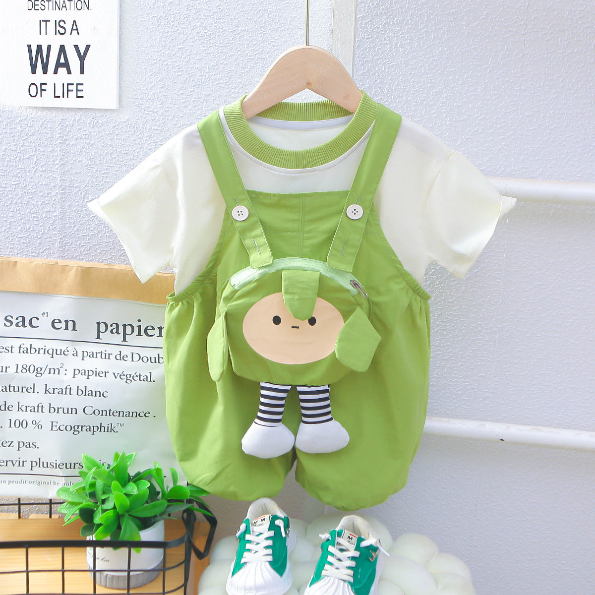 Children's Korean Style Clothing Man Woman Cartoon Little Short Children's Suit