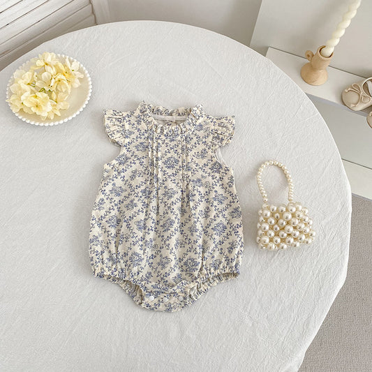 Children's Summer Floral Crawling Suit Jumpsuit Sisters Children's Dress