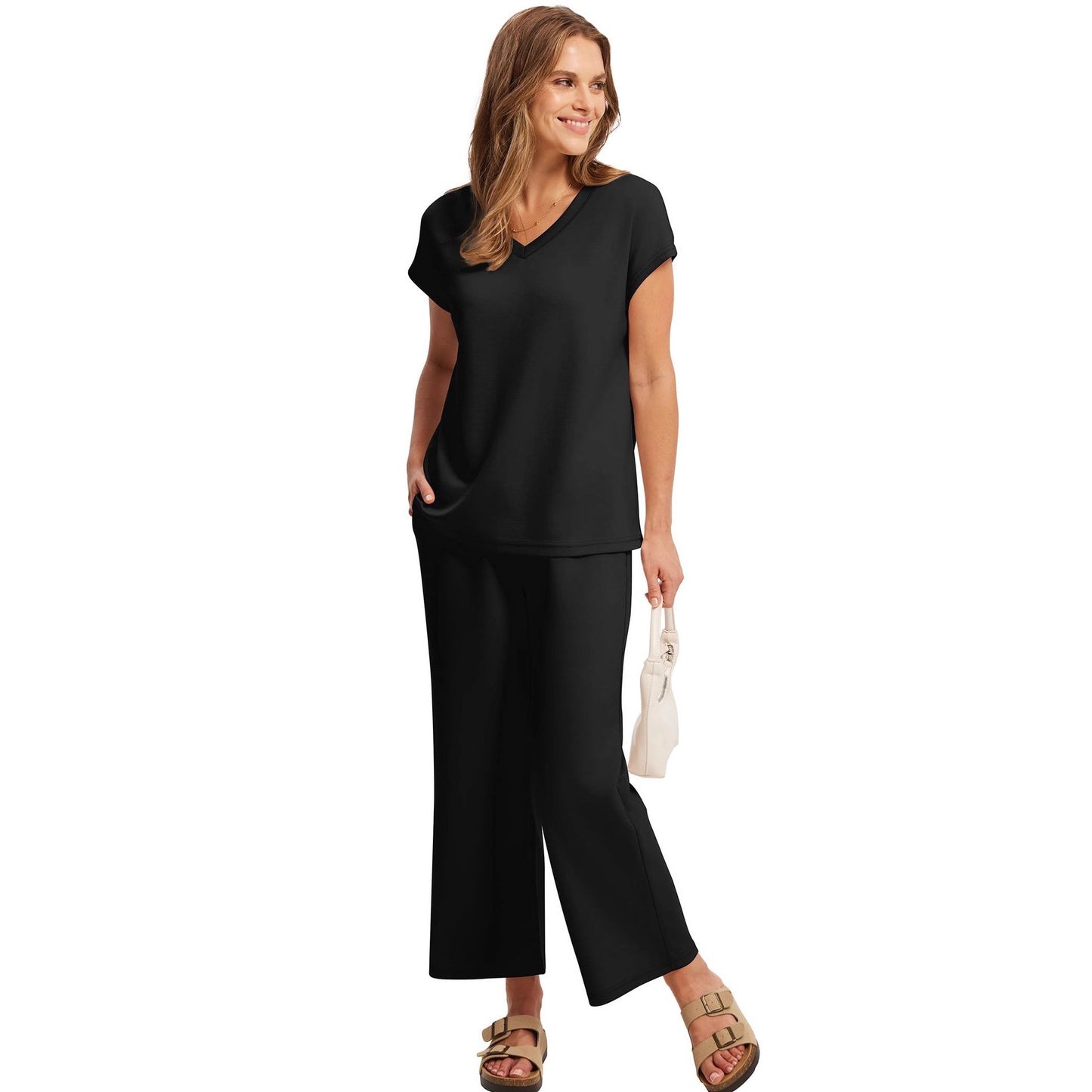 Women's Loose Batwing Sleeve Two Pieces Suits