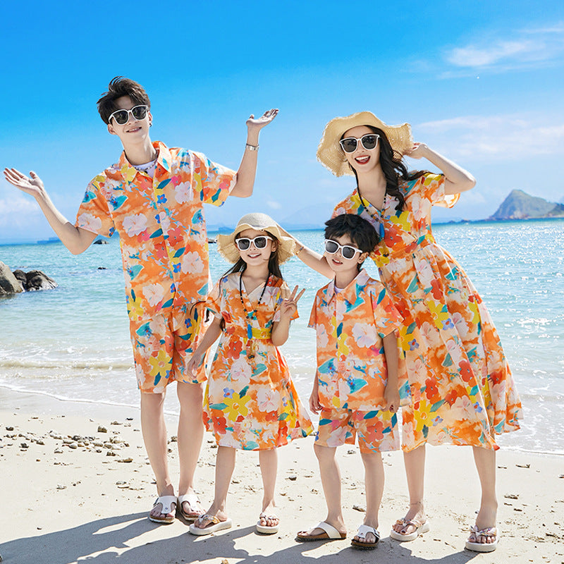 Wear Summer Bohemian Dress Travel Vacation Beach Parent-child Outfit