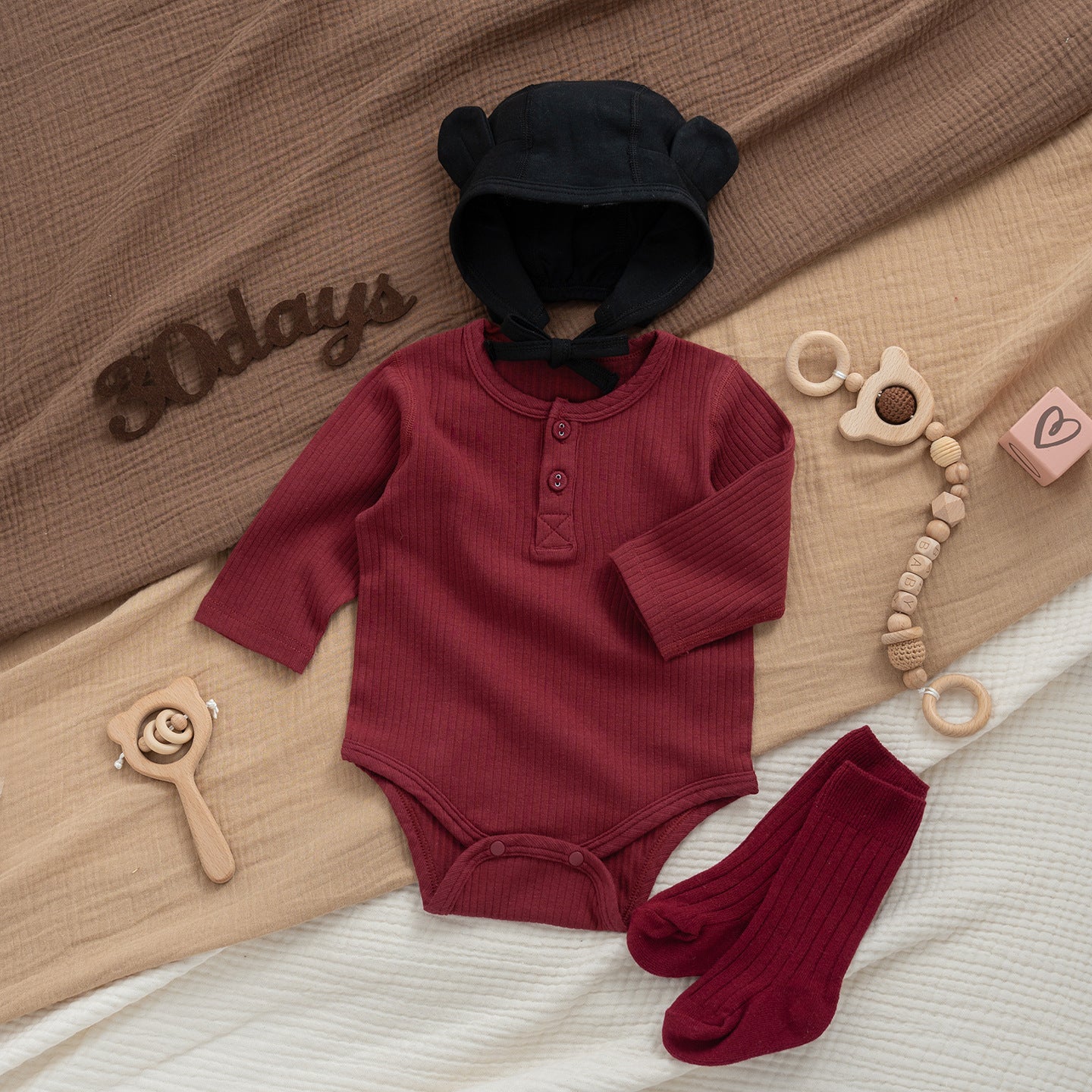 Four Jumpsuit Born Red First Month Old Days Clothes Jumpsuit, Climbing Suit