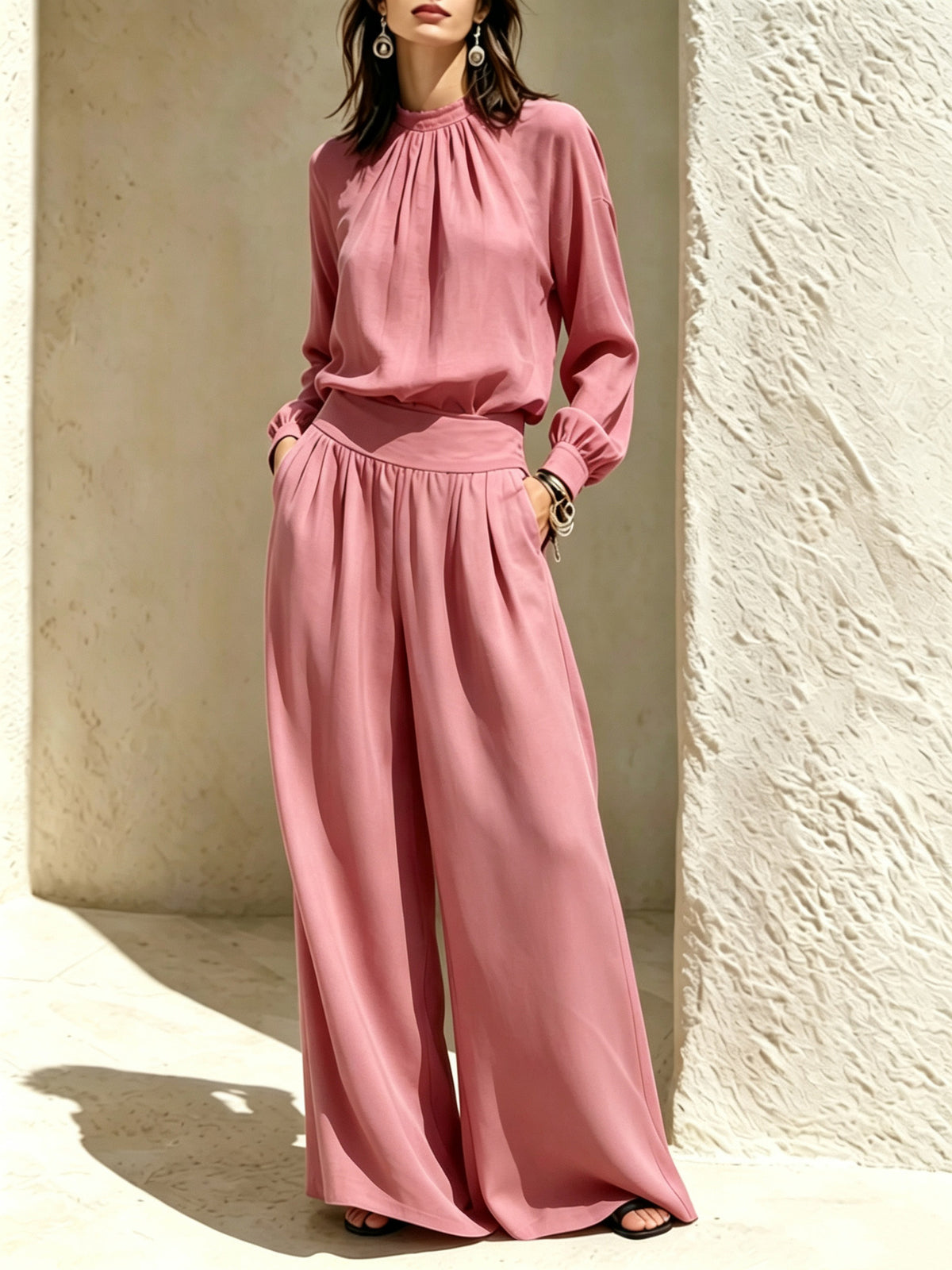 Women's Autumn High-grade Stand Collar Wear Loose Fashion Casual Suit