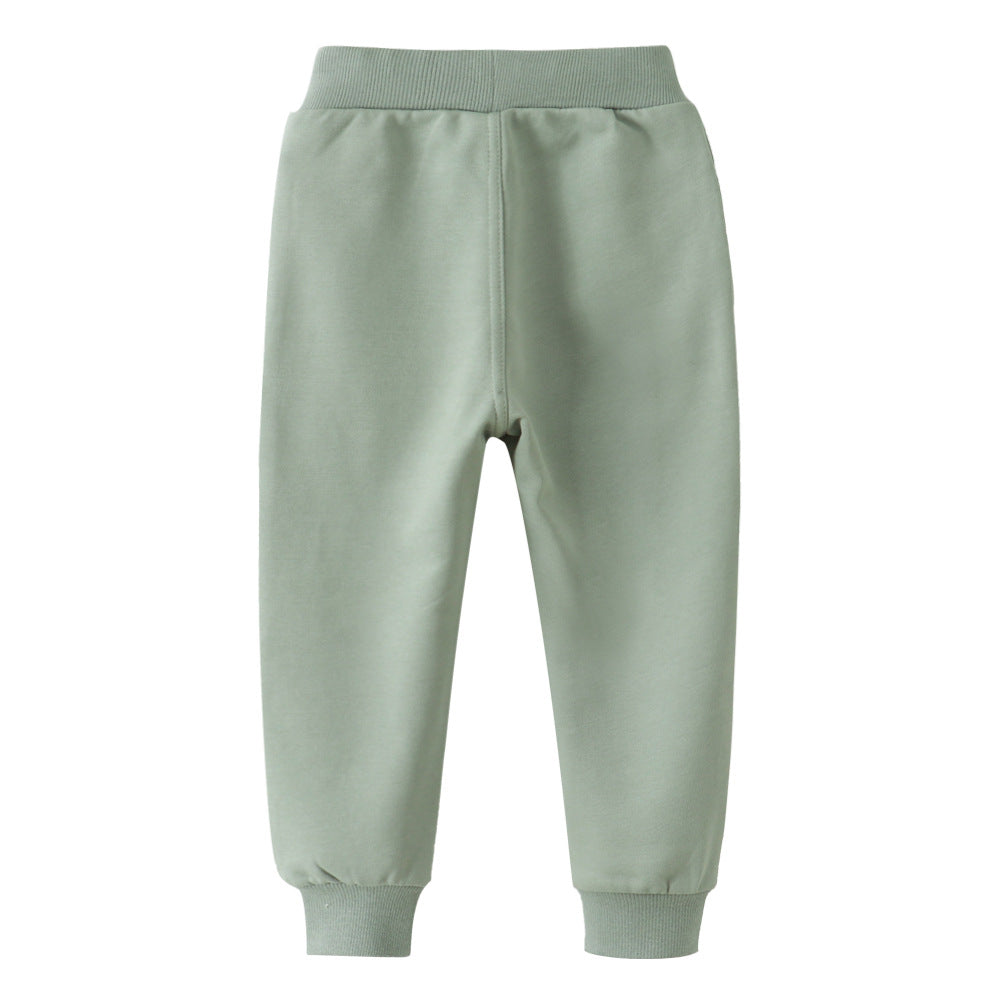 Children's Pure Color Cotton Clothing Long Children's Pants