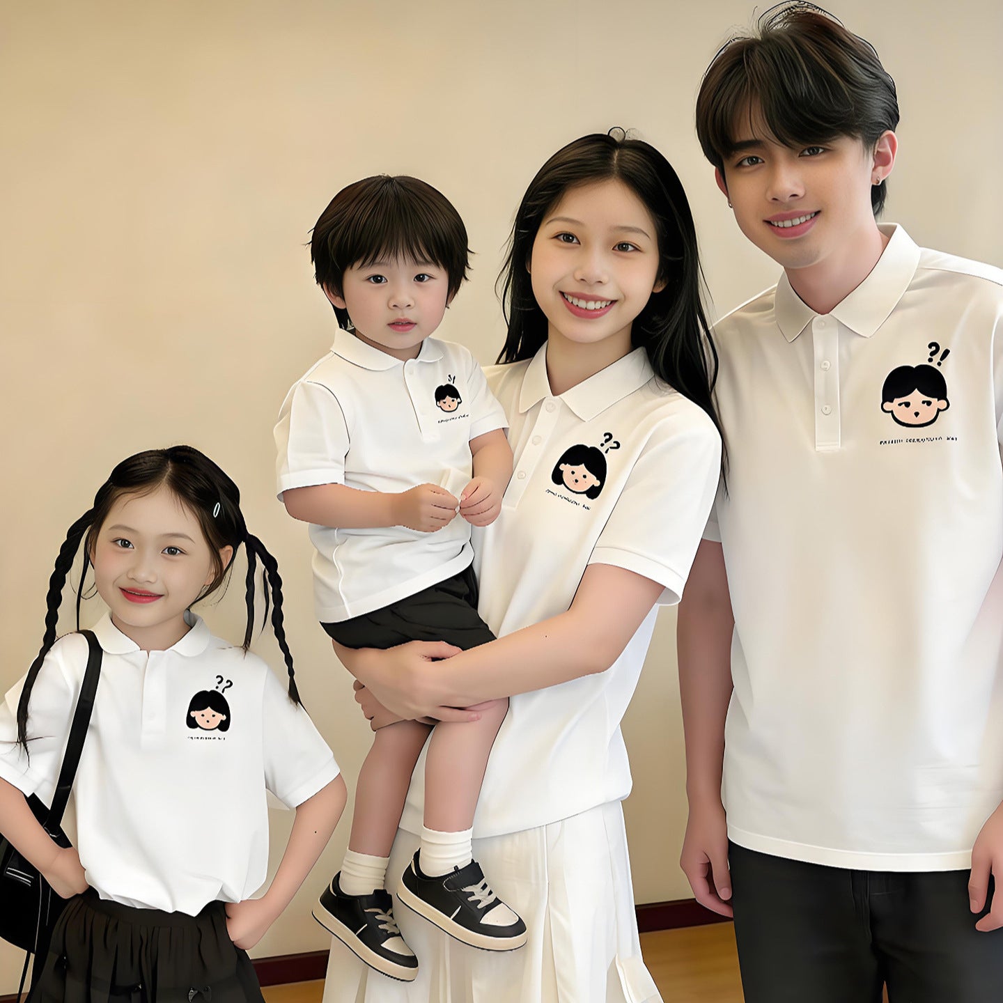 College Style Shirt Suit Family Of Parent-child Outfit