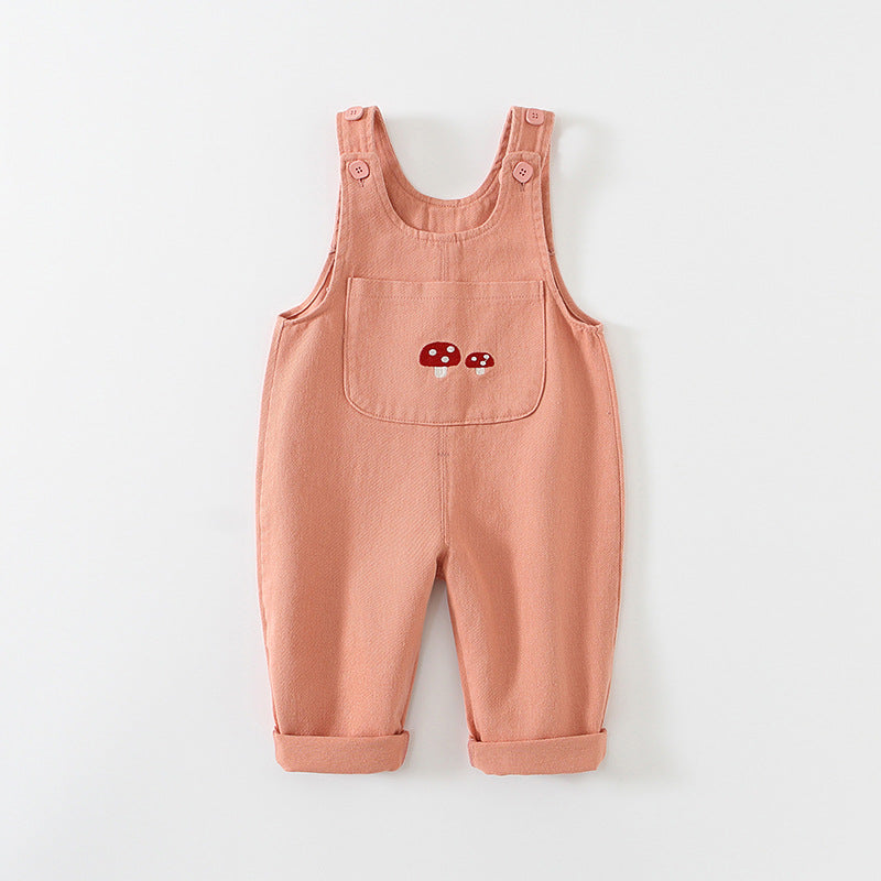 Children's Clothing Spring Korean Style Suspender Toddler Mushroom Children's Pants