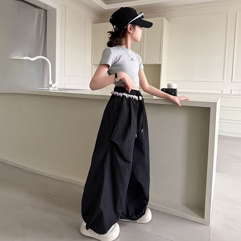 Children's Lace Overalls Summer Cool Casual Thin Children's Pants