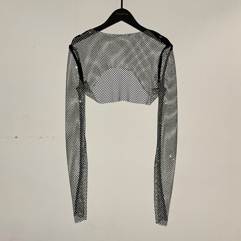 Light Diamond Fashion Net Drill Crystal Long Small Vest/suspenders/tube Top