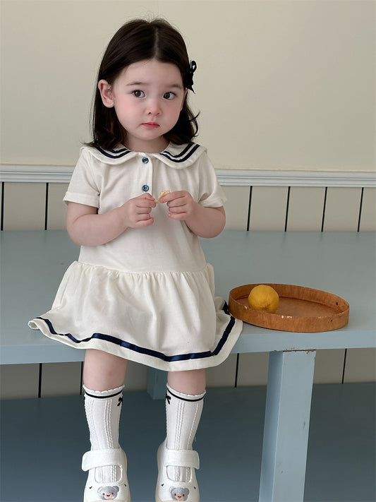 Children's University Style Thin Korean Clothing Summer Bloomer With Children's Dress