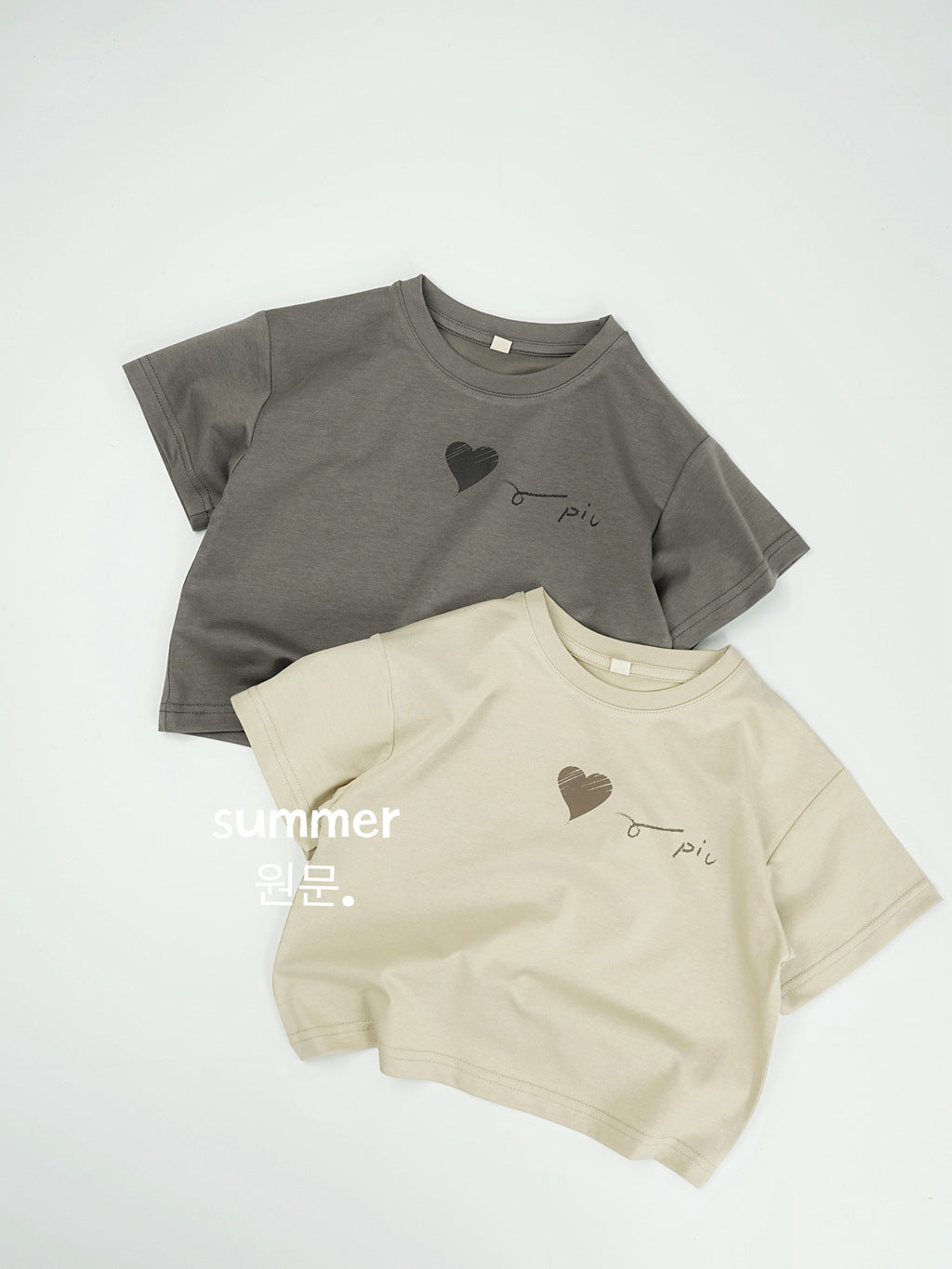Children's Half Sleeve Korean Style Summer Love Shirt Thin Children's T-shirt