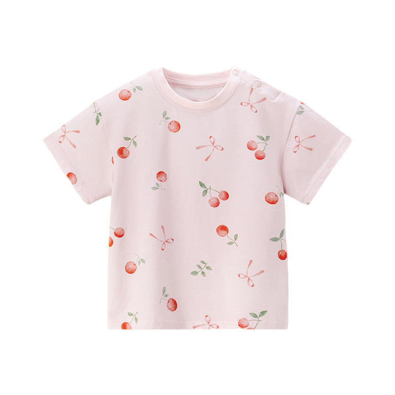 Creative Summer Cherry Casual Wear Clothes Children's T-shirt