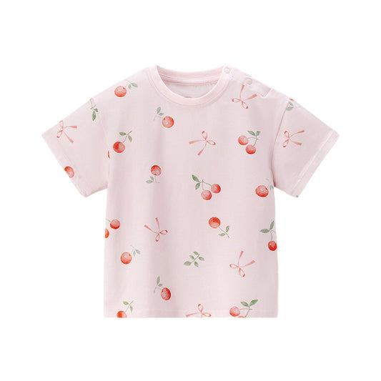 Creative Summer Cherry Casual Wear Clothes Children's T-shirt