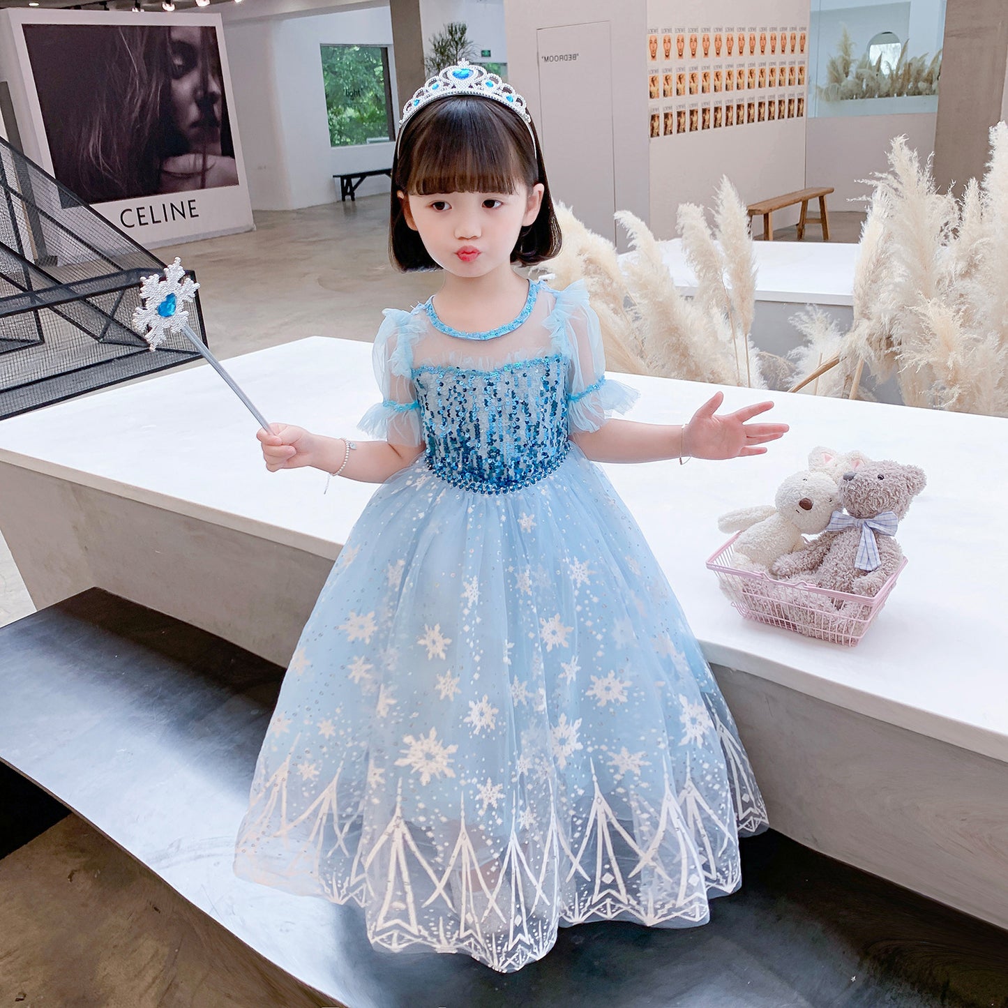 Summer Elsa 2 Princess Frozen Short Children's Dress