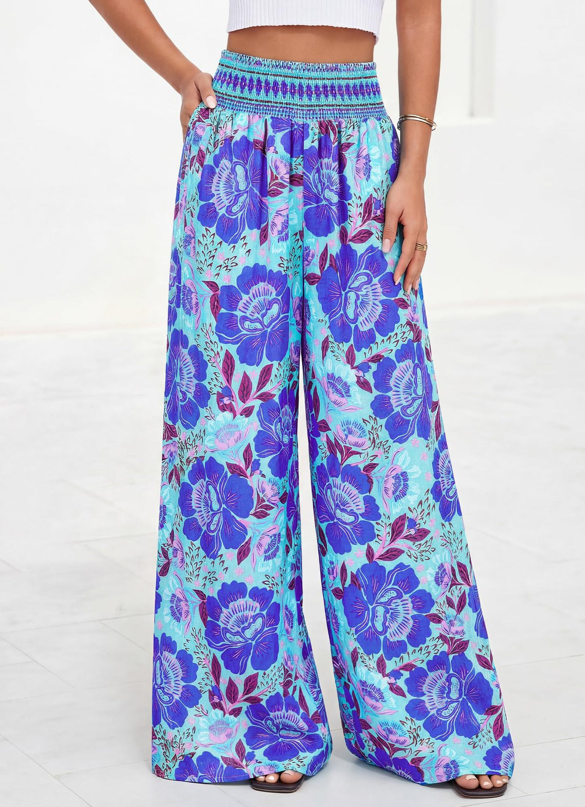 Women's Summer Comfortable High Waist Wide Leg Casual Pants