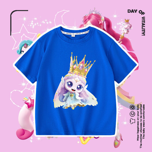 Short Sleeve Summer Fashionable Round Neck Cotton Children's T-shirt