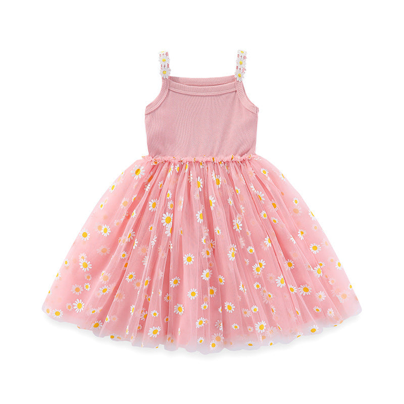 Summer Straps Tulle Skirt Little Daisy Children's Dress